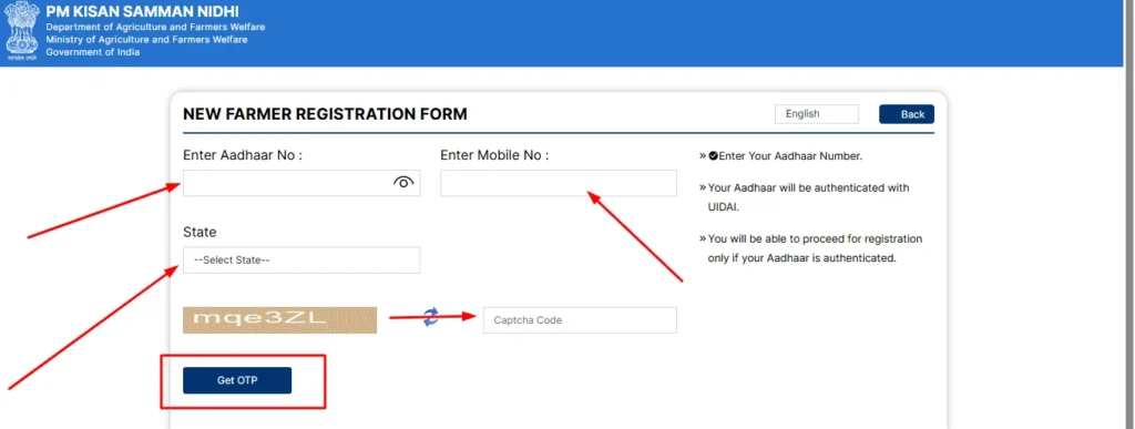 PM Kisan New Farmer Registration