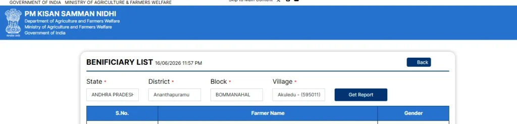 PM Kisan Yojana Beneficiary List