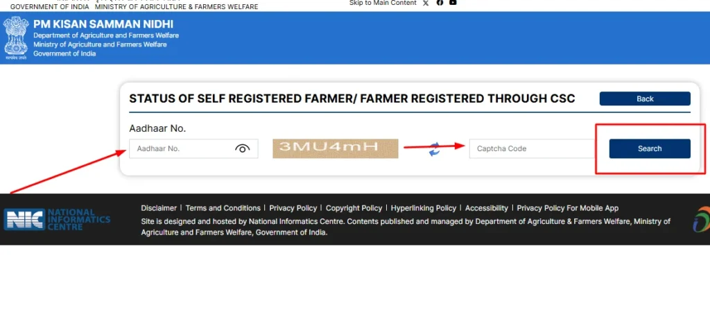 PM KisanYojana Self Registered Farmer Status
